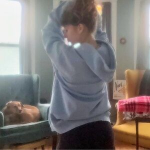 Women's Soft Blue Hoodie Sweater